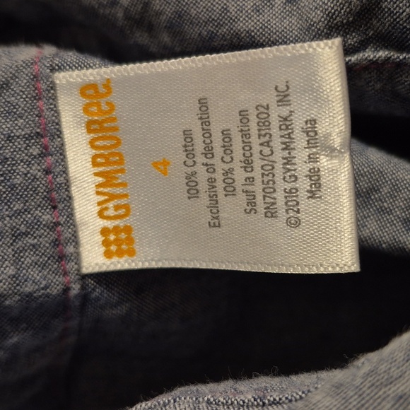 Gymboree girls size 4 Outlet chambray blue with pink ribbon & stitching VGUC - Picture 5 of 5